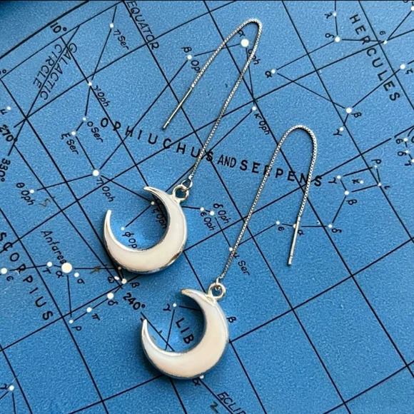 Product Image and Link for Estrella & Luna *Serena* Sterling Silver .925 Moon Earrings
