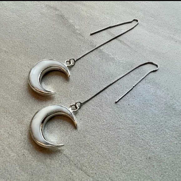 Product Image and Link for Estrella & Luna *Serena* Sterling Silver .925 Moon Earrings