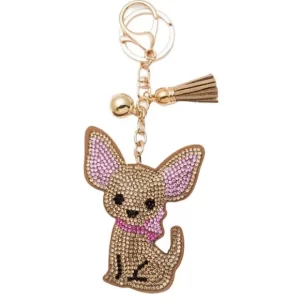 Product Image and Link for Bling Rhinestone Chihuahua Puffy Tassel Purse Charm Key Charm