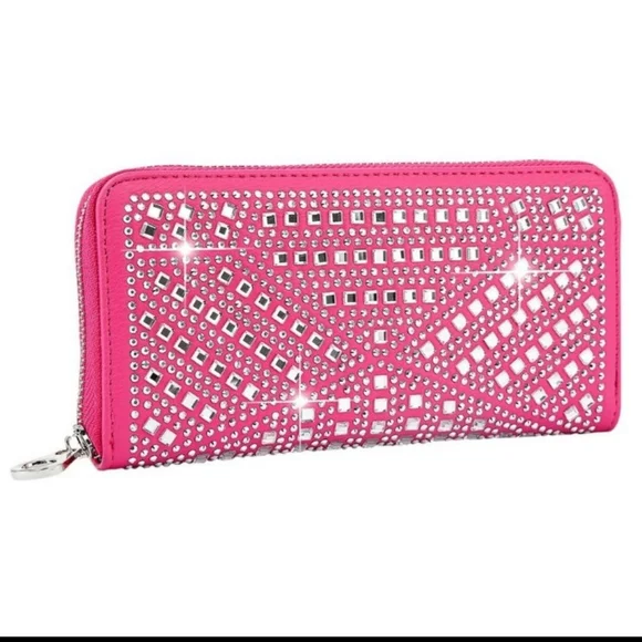 Product Image and Link for Fuchsia Bling Rhinestone Design Accordion Wallet