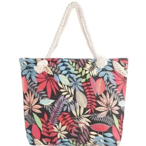Product Image and Link for Multi-Color Floral Print Rope Tote Beach Bag