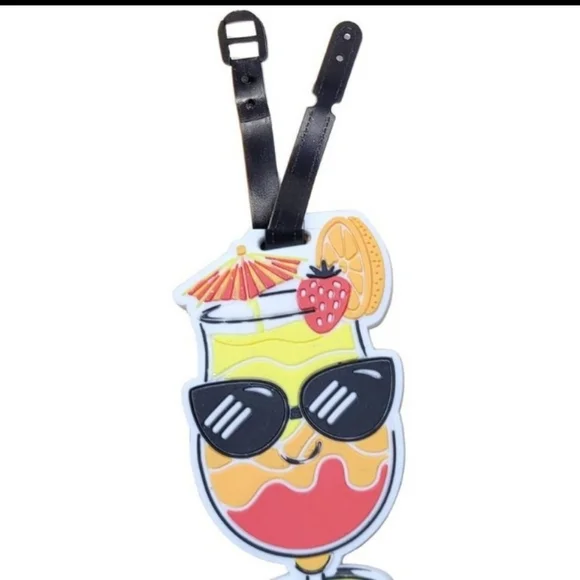 Product Image and Link for Tropical Umbrella Drink PVC Luggage Tag