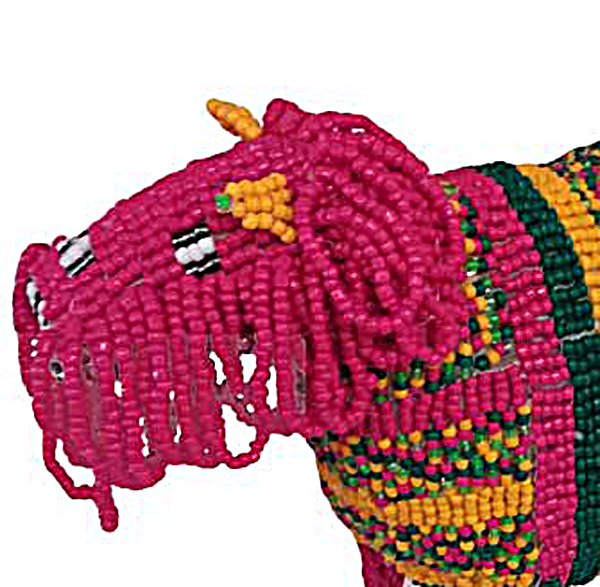 Product Image and Link for Beaded Lion Sculpture with a Pink Face!