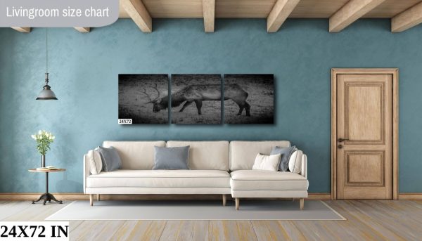 Product Image and Link for Snowy Elk- Black and White.