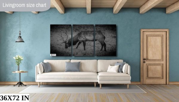 Product Image and Link for Snowy Elk- Black and White.