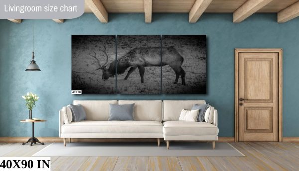 Product Image and Link for Snowy Elk- Black and White.