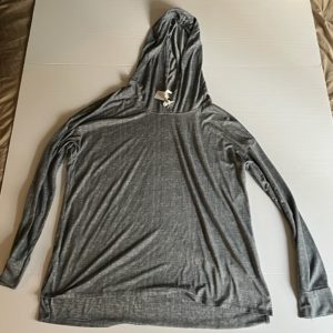 Product Image and Link for Women’s Jaclyn Intimates Gray/Blue Hooded Sleep Shirt (Size M)
