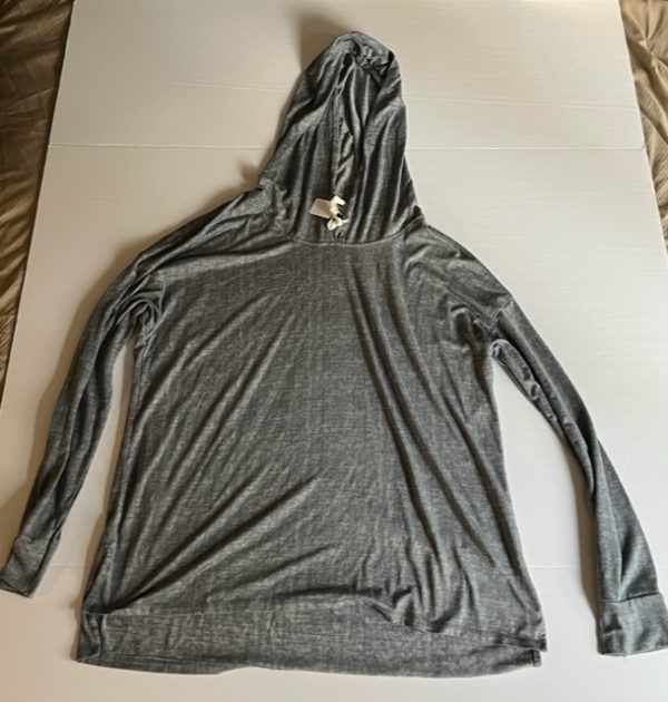 Product Image and Link for Women’s Jaclyn Intimates Gray/Blue Hooded Sleep Shirt (Size M)