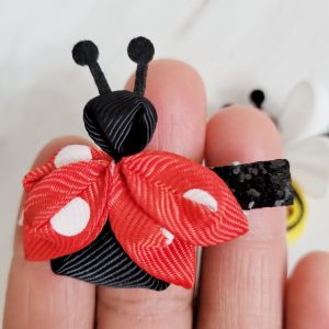 Product Image and Link for Ladybug hair bow clips