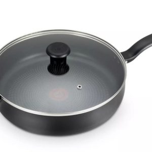 Product Image and Link for 5 Qt. Non-stick Aluminum Jumbo Pan with Glass Lid – T-fal Culinaire