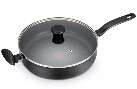 Non Stick Aluminum Cooking Sauce Pot With Vented Glass Lid 5 Quart, Black 