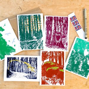 Product Image and Link for Forest Note Card Set with Assorted Scenes from the Redwood Forest of Humboldt County, Northern California – Set of Six Cards