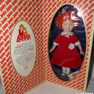 Product Image and Link for Vintage Genuine 1982 Little Orphan Annie Porcelain Doll IN ORIGINAL BOX APPLAUSE