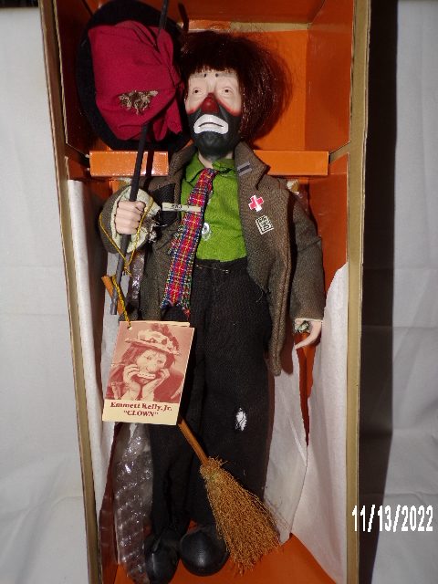 Product Image and Link for Flambro Emmett Kelly Jr. “CLOWN” Original in Box 15″