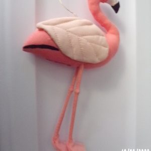 Product Image and Link for VINTAGE Gladys Boalt PINK FLAMINGO Alice in Wonderland Ornament Signed 1982