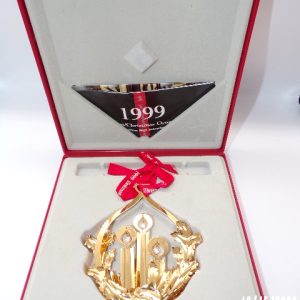 Product Image and Link for Georg Jensen Gold Plated Christmas Swarovski Crystals Ornament Boxed 1999