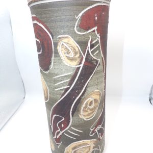 Product Image and Link for RARE Abstract DANIEL OBERTI Art Pottery Vase Signed & Dated 10 1/2″ EUC 1987