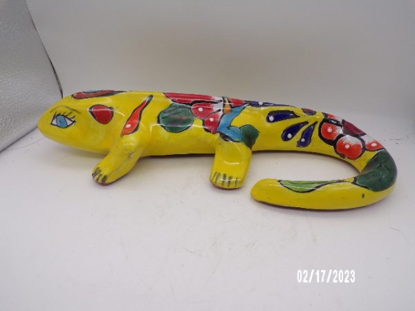 Product Image and Link for Talavera Mexican Clay Lizard Gecko Figurine Reptile Garden Art 11.75″ HP Signed