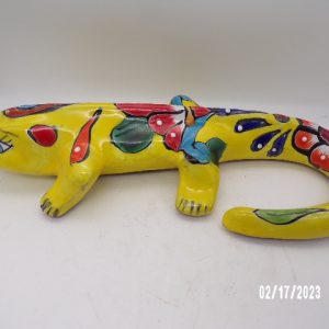 Product Image and Link for Talavera Mexican Clay Lizard Gecko Figurine Reptile Garden Art 11.75″ HP Signed