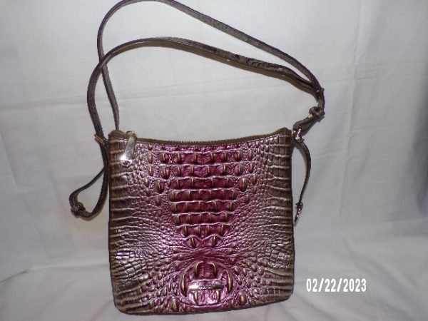 Product Image and Link for Brahmin Melbourne Croc Embossed Leather Cross Body Purse with Wallet HTF