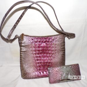Product Image and Link for Brahmin Melbourne Croc Embossed Leather Cross Body Purse with Wallet HTF