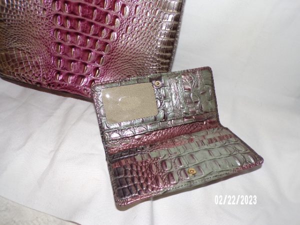 Product Image and Link for Brahmin Melbourne Croc Embossed Leather Cross Body Purse with Wallet HTF