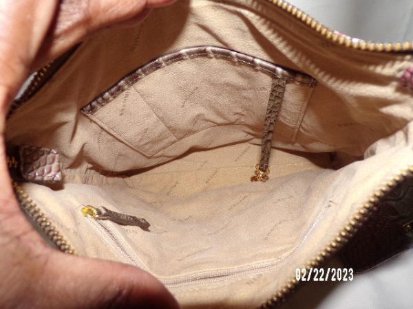 Product Image and Link for Brahmin Melbourne Croc Embossed Leather Cross Body Purse with Wallet HTF