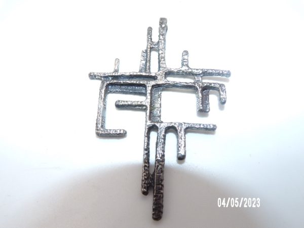 Product Image and Link for Vintage Sterling Silver – NORWAY ELSE & PAUL BRUTALIST Abstract Pendant