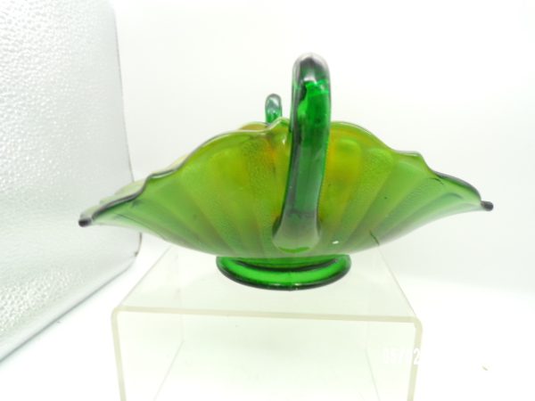Product Image and Link for Vintage Fenton Stippled Rays Carnival Glass Bon Bon Dish