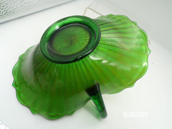 Product Image and Link for Vintage Fenton Stippled Rays Carnival Glass Bon Bon Dish
