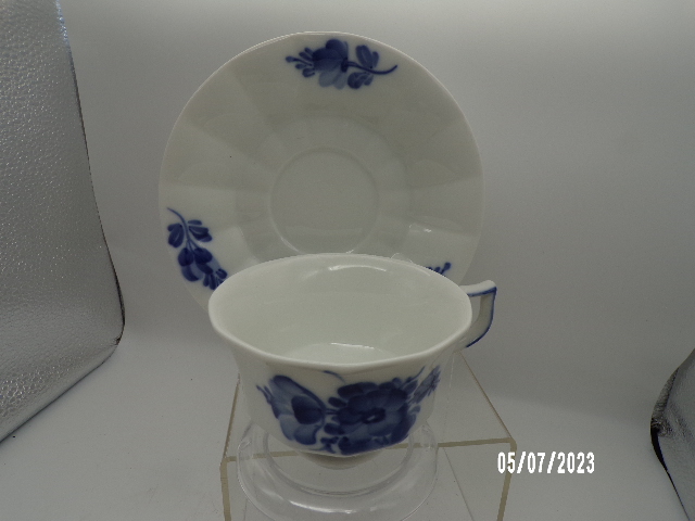 Vintage Royal Copenhagen Blue Flower Braided Teacup & Saucer