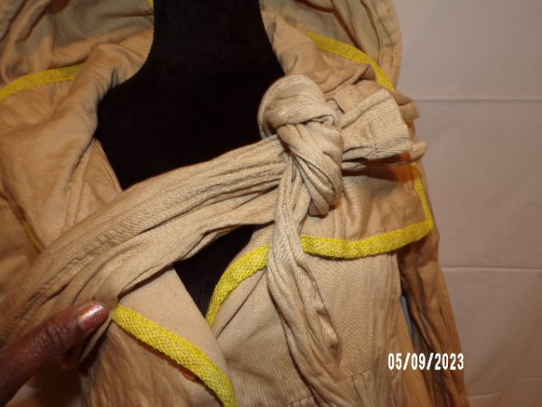 Product Image and Link for Hei Hei Anthropologie Beige Yellow Trim Tiered Utility Hooded Jacket S
