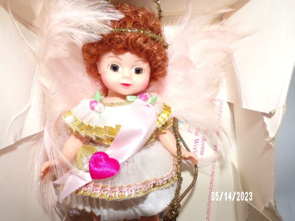 Product Image and Link for Vintage Madame Alexander CUPID Doll #13860 w/Bow 8″