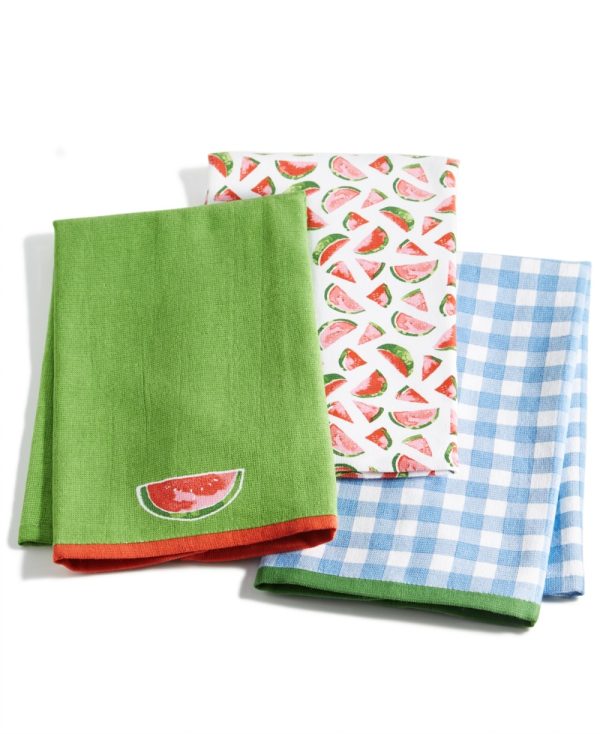 Product Image and Link for 3-Pc Kitchen Towels- Martha Stewart Collection- Watermelon-Prints