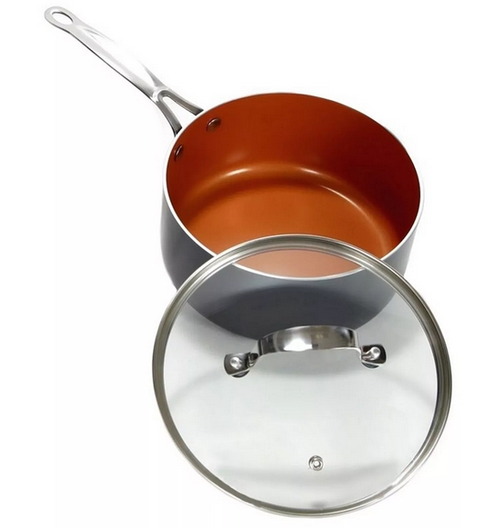 Gotham Steel 3-Qt. Non-stick Saucepan with Glass Lid - As Seen On TV! -  California Shop Small