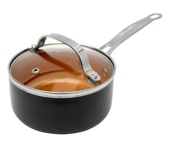 Gotham Steel 3-Qt. Non-stick Saucepan with Glass Lid - As Seen On TV! -  California Shop Small