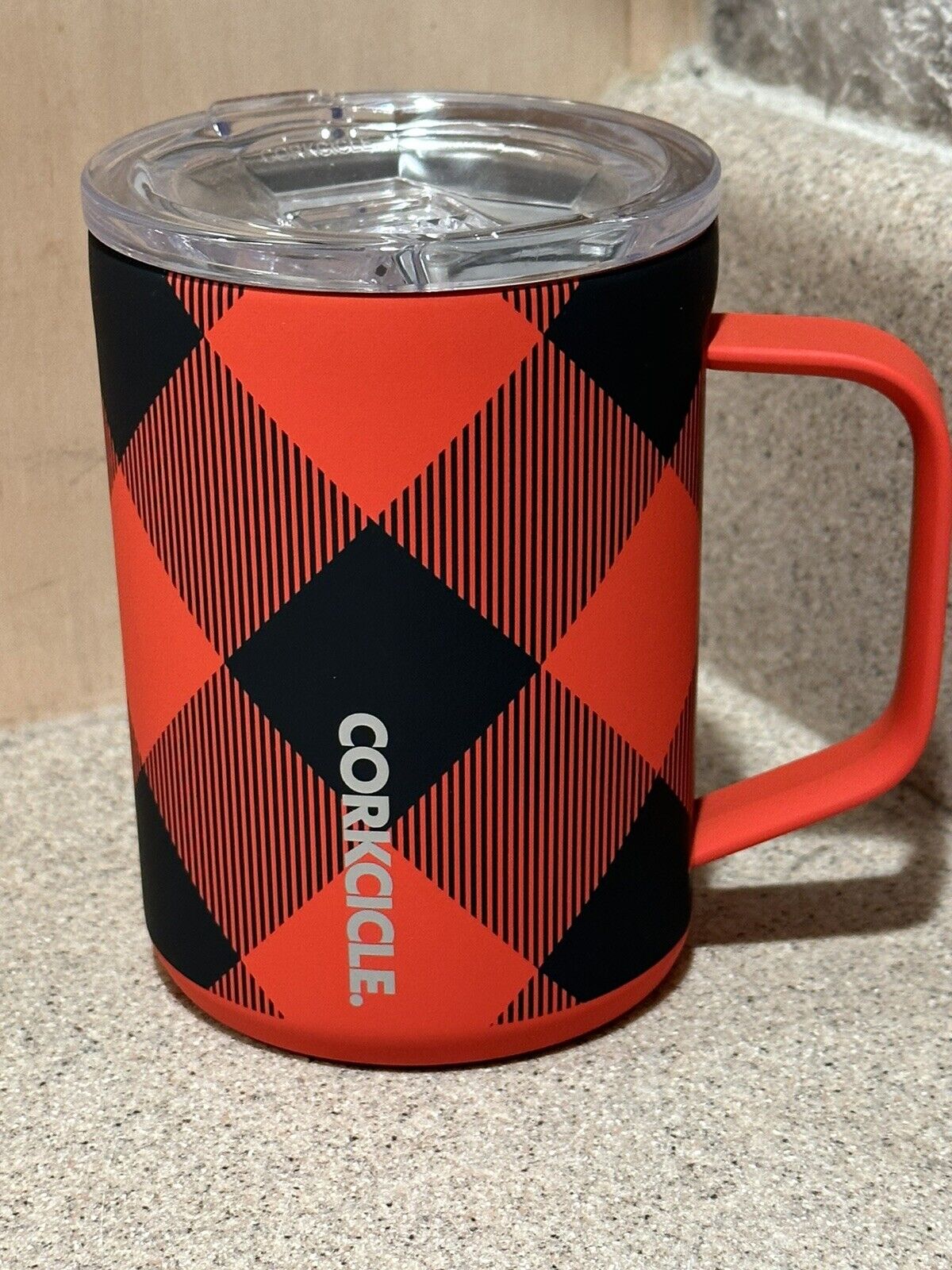 16 oz. Fair Isle Red Holiday Corkcicle Coffee Mug Triple Insulated