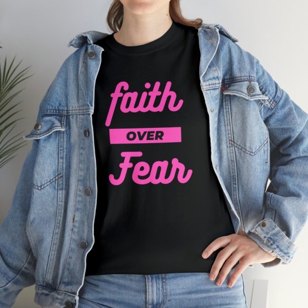 Product Image and Link for Black T-Shirt “Faith over Fear”