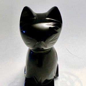 Product Image and Link for Black Obsidian Carved Cat