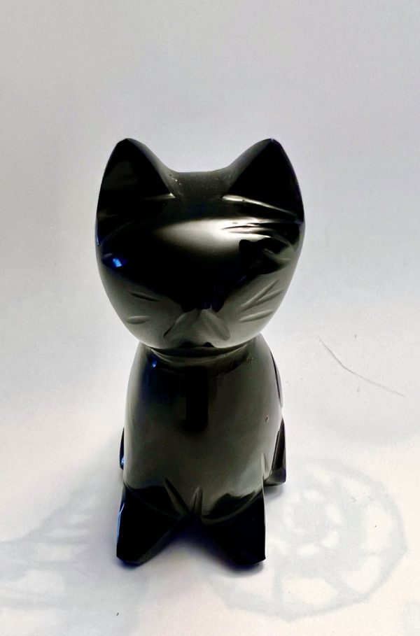 Product Image and Link for Black Obsidian Carved Cat