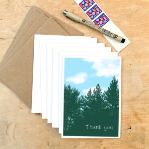 Product Image and Link for Thank You Cards with Trees – Set of Six Blank Cards