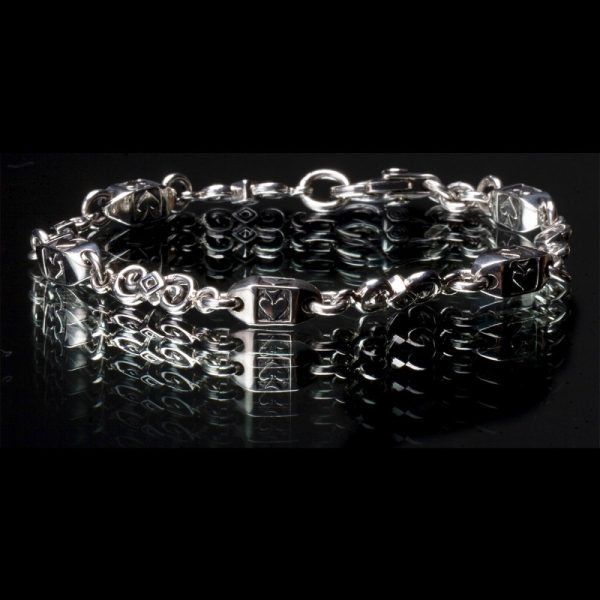Product Image and Link for Ace of Spades – Hand Made – Sterling Silver Bracelet