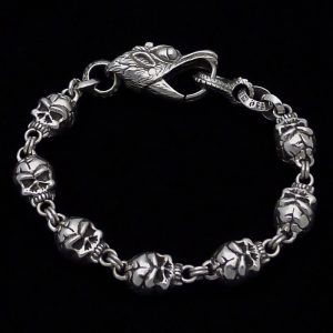 Product Image and Link for Skulls – Hand Made – Sterling Silver Bracelet