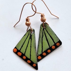 Product Image and Link for Green Butterfly Wing Earrings