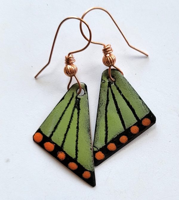 Product Image and Link for Green Butterfly Wing Earrings