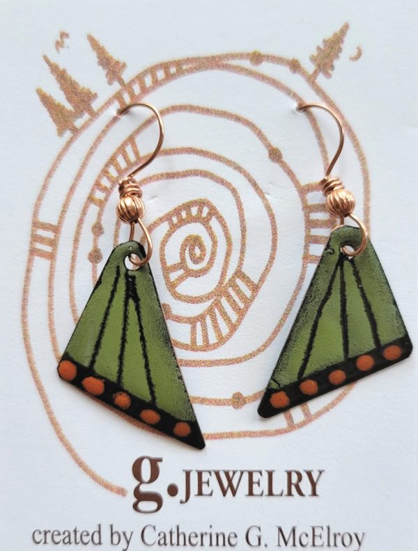 Product Image and Link for Green Butterfly Wing Earrings
