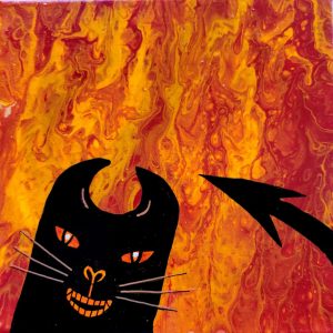 Product Image and Link for Hell Yes Kitty Painting