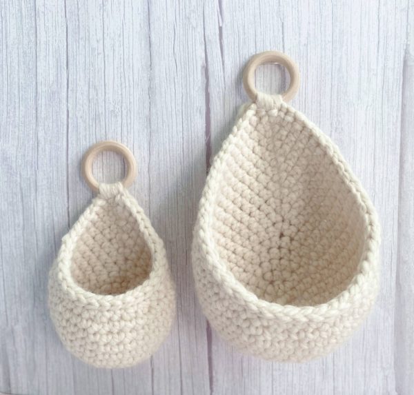 Product Image and Link for Crochet Hanging Basket | Macrame Planter | Teardrop Hanging Storage