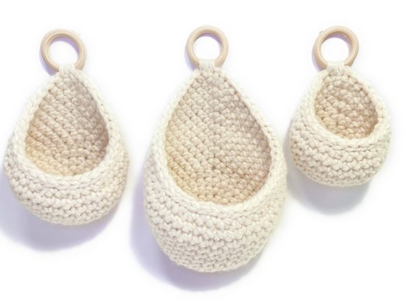 Product Image and Link for Crochet Hanging Basket | Macrame Planter | Teardrop Hanging Storage