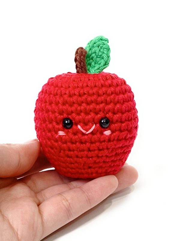 Product Image and Link for Crochet Red Apple Stuffed Plush Amigurumi | Play Food | Stress Ball